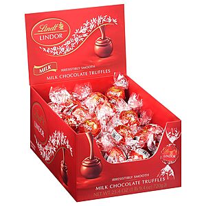 Lindt LINDOR Milk Chocolate Candy Truffles with Smooth, Melting Truffle Center, Chocolate for Holidays, 25.4 oz., 60 Count - $14.25 AC w/15% S&S, $16.28 w/5% S&S