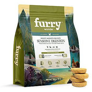 Limited-time deal: FURRY WONDER Freeze Dried Raw Cat Food Lamb and Chicken Recipe 16 Ounce, USA Made High Protein Grain Free Cat Food for Complete Meal or Food Topper, Fr $26.58
