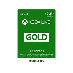 Xbox LIVE 3 Month Gold Membership + 3 Extra Months Free for $21 + FS