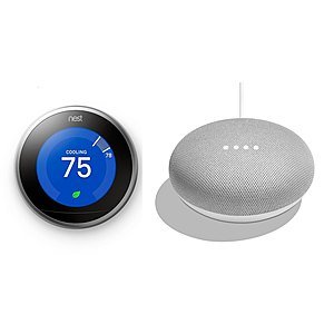 Nest 3rd Gen Programmable Wi-Fi Thermostat & Google Home Mini Smart Speaker: $184 AC + Free Shipping (Other Nest Deals Available)