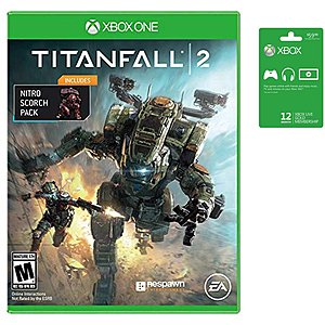 Microsoft Xbox LIVE 12-Month Gold Membership Card (Physical) & Titanfall 2 with Nitro Scorch Pack Game Bundle - $45.99 + Free Shipping