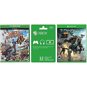 Microsoft Xbox Live 12 Month Gold Membership Card + Sunset Overdrive + Titanfall 2 w/ Nitro DLC Games - $47.98 + Free Shipping