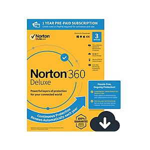 Norton 360 Deluxe - Antivirus Software for 3 Devices (Download) - $15.99 AC