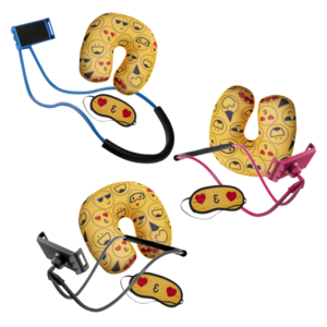 Lazy Bundle Easy Viewing Neck Mount and Emoji Neck Pillow and Eyemask $13 Shipped