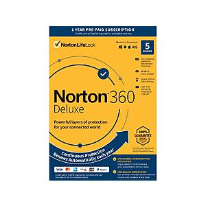 Norton 360 Deluxe - Antivirus software for 5 Devices for $17.99 AC