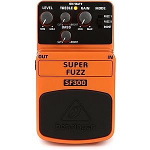 Behringer Guitar Pedals at Sweetwater(fuzz,distortion,delay, OD, tremolo) $19