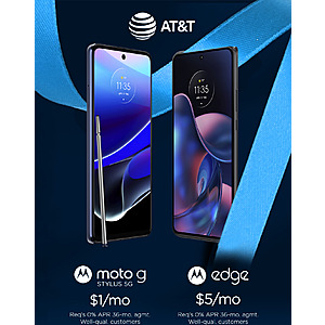 AT&T: Moto G Stylus 5G 2022 OR Moto Edge 2022 as low as $1 per month on monthly installment