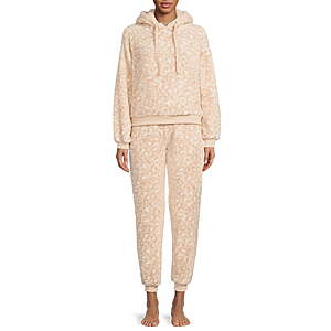2-Piece The Cozy Corner Women's Hooded Faux Sherpa Pajama Set (Tan, Pink, Camo) $10 + Free shipping w/ Walmart+ or on Orders $35+