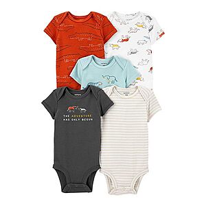 5-Pack Baby Carter's Short-Sleeve Bodysuits (3 Mos, 24 Mos) $10.08 ($2.02 each) + Free Store Pickup at Kohl's or F/S on Orders $49+