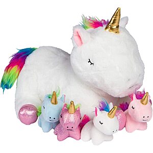 PixieCrush Stuffed Animals (Unicorn w/ 4 Baby Unicorns) $17.39, Bernese Puppies $20.99 + F/S w/ Prime or on Orders $35+