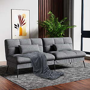 Comhoma Convertible Upholstered Futon Sleeper Sofa Bed (4 Colors) $130 + Free Shipping