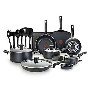20-Piece T-fal Essentials Nonstick Cookware Set (Black, Red) + $15 Kohl's Cash $61.19 + Free Shipping