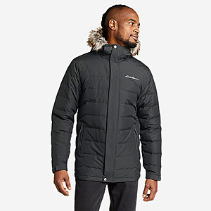 Eddie Bauer Parkas: Women's Cloud Cap Stretch Insulated Trench Coat $90, Men's Rainfoil Insulated Parka $96 & More + Free Shipping