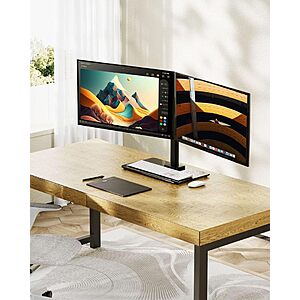 Prime Members: Ergear Freestanding Dual Monitor Stand w/ Tempered Glass Base (Mounts for 17 to 32", upto 22 lbs per Arm) $19.99 + Free Shipping