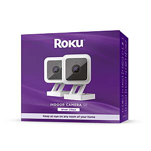 2-Pack Roku Smart Home Wired 1080p Indoor Cameras SE w/ Motion & Sound Detection $34.88  + Free S&H w/ Walmart+ or $35+