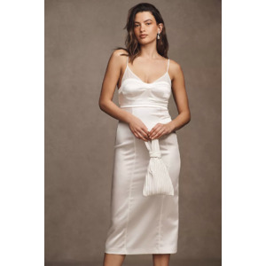 Anthropologie Extra 50% Off Wedding Gowns: Women's BHLDN Piper V-Neck Side-Slit Satin Gown $42.50 & More + Free Store Pickup or F/S $50+