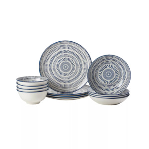 12-Piece Tabletops Unlimited Dinnerware Set (Various Designs, Service for 4) $23.80 + Free Store Pickup at Macy's or F/S on $25+