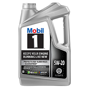 5 quart jugs of Mobil 1 Advanced Full Synthetic Motor Oil $12.37/ea AR @ Walmart.com (max 2)