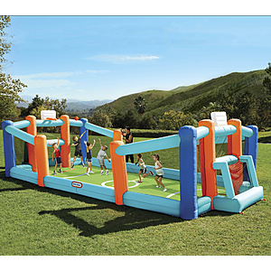 Little Tikes Huge Inflatable Backyard Soccer & Basketball Court Bouncer - $149