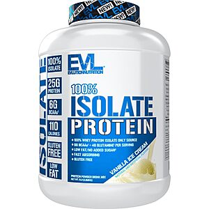 Amazon: Evlution Nutrition 100% Isolate, Whey Isolate Protein Powder 5lb Double Rich Chocolate/Vanilla Ice Cream - 35% Coupon - $35/$28 w/SS $34.94