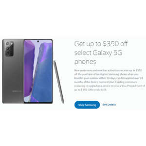 Xfinity New/Existing Customers - Samsung Phones - $400 GC