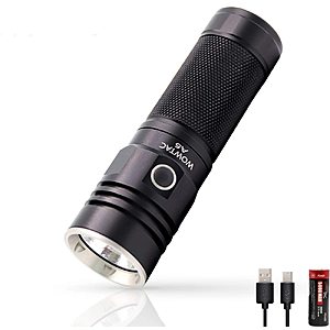 WOWTAC A5 3650 Lumens Super Bright Rechargeable Flashlight CW or NW 20% AC $39.96 FS