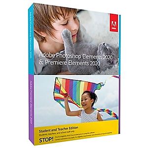 Adobe Photoshop Elements 2020 & Premiere Elements 2020 Student & Teacher Edition for 2 Users, Windows, Download (65300321) $29.99