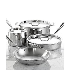 7-Piece All-Clad 3-Ply Stainless Steel Cookware Set $264 after 12% Slickdeals Cashback (PC Req'd) + free shipping