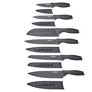 12-Piece Cuisinart Colored or Matte Black Cutlery Set $10 after $10 rebate, 11-Piece Set w/ Cutting Board $10 after $10 Rebate + free store pickup at JCPenney