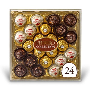 24-Count Ferrero Rocher Collection, Fine Hazelnut Milk Chocolates (Assorted Coconut Candy and Chocolates) $7.50 w/ S&S + free shipping w/ Prime or on $25+