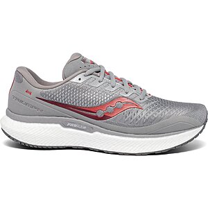 Saucony Men's Triumph 18 Running Shoes (Gray/Red) $63 + free shipping