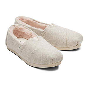 Toms Women's Alpargata Felt Shoes w/ Faux Fur Lining (natural) $11.67 + free shipping