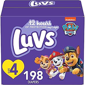 Luvs Pro Level Leak Protection Diapers: 198-Count (size 4) $18.86, 264-Count (size 2) $21.96, More w/ S&S and Single Use Amazon Coupon YMMV + FS w/ Prime or on orders over $25