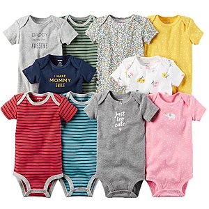 Carter's Infant Short Sleeve Bodysuits 10 for $13.60 + free store pickup at Kohls ($1.36 each)
