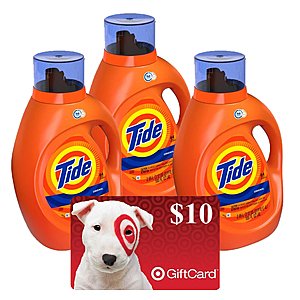 3-Pack 100oz Tide Liquid Laundry Detergent + $10 Target eGift Card $33.45 w/ Subscription + Free Store Pickup
