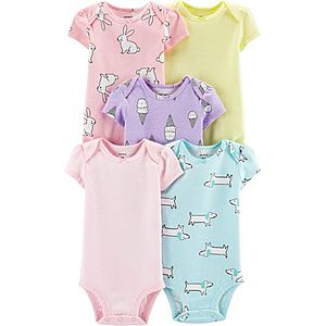 5-Pack Carter's Girls' or Boys' Bodysuits (Various Styles) $7.80 + Free Shipping