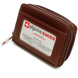 YMMV $5 Store Credit for Alpine Swiss: Women's Accordian Leather Wallet possibly Free (sales tax applies) *Paypal Required* + free shipping YMMV