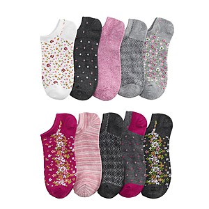 Kohl's Cardholders: 10-Pk Women's Sonoma Goods for Life No-Show Socks (Floral) $3.35 + Free S/H