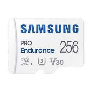 256GB Samsung PRO Endurance UHS-I microSDXC Memory Card w/ SD Adapter $25 + Free Shipping