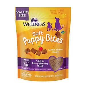 Wellness Soft Puppy Bites Natural Grain-Free Treats for Training, Dog Treats with Real Meat and DHA, No Artificial Flavors (Lamb & Salmon, 8-Ounce Bag) [Subscribe & Save] $4.76