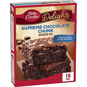Betty Crocker Delights Supreme Chocolate Chunk Brownie Mix, 18 oz. [Subscribe & Save] $1.94