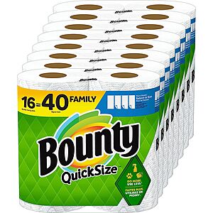 Select Accounts: 16-Count Bounty Quick-Size Paper Towels (Family Rolls) $33.30 w/ Subscribe & Save + Free S/H