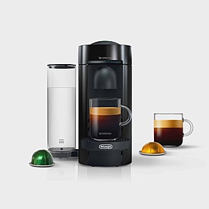 Nespresso Vertuo Plus Coffee and Espresso Maker by De'Longhi, Black $109
