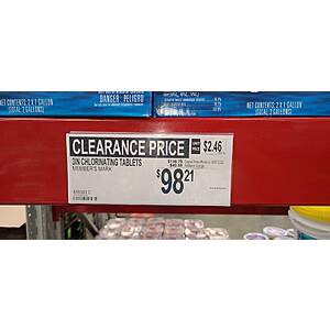 YMMV Clearance In Store - Sam's Club - 40lb Chlorine Pucks - $98.21