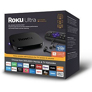 Roku Ultra Streaming Player (2018) now with JBL headphones - WITH $35 CREDIT TOWARDS SLING TV AND 30-DAY FREE TRIAL OF SHOWTIME $48