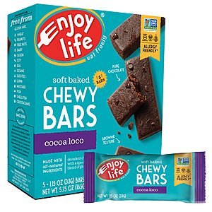 Enjoy Life Chewy Bars, Soy free, Nut free, Gluten free, Dairy free, Non GMO, Vegan, Cocoa Loco, 5 Count (Pack of 6) $7.46