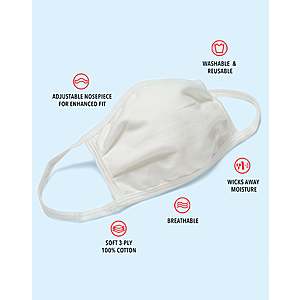 Hanes Wicking Cool Comfort™ Reusable Face Masks 10 for $25 OR Signature Stretch-To-Fit Masks 6 for $20