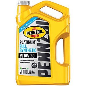 5-Quart Pennzoil Platinum Full Synthetic Motor Oil  $10.68