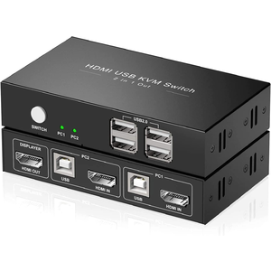 Amazon.com: Rybozen KVM Switch HDMI, 4K@30Hz HDMI Switch 2 Port Box, 2 Computers Share One Monitor, HDMI KVM with 4 USB 2.0 $12.49