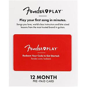 Fender Play Service 12 month subscription $90/year via gift card - regular $150